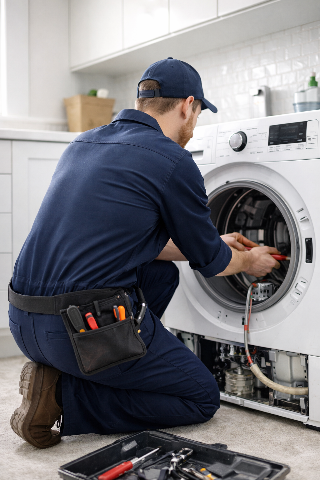 Appliance technician working